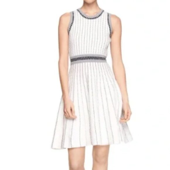 Milly Minis Other - Milly Minis Vertical Textured Fit Flare White Black or Navy Dress Girls Size 12